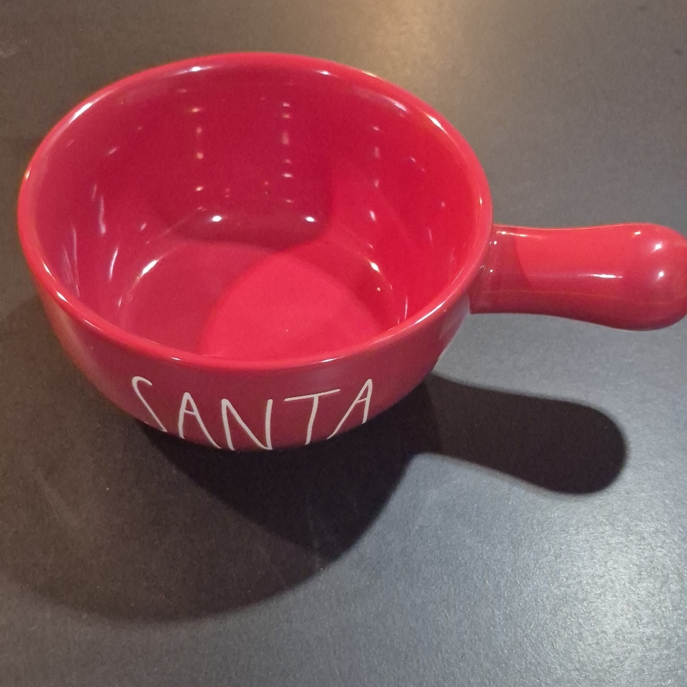 Rae Dunn Magenta Artisan "Santa" Soup Bowl with Handle